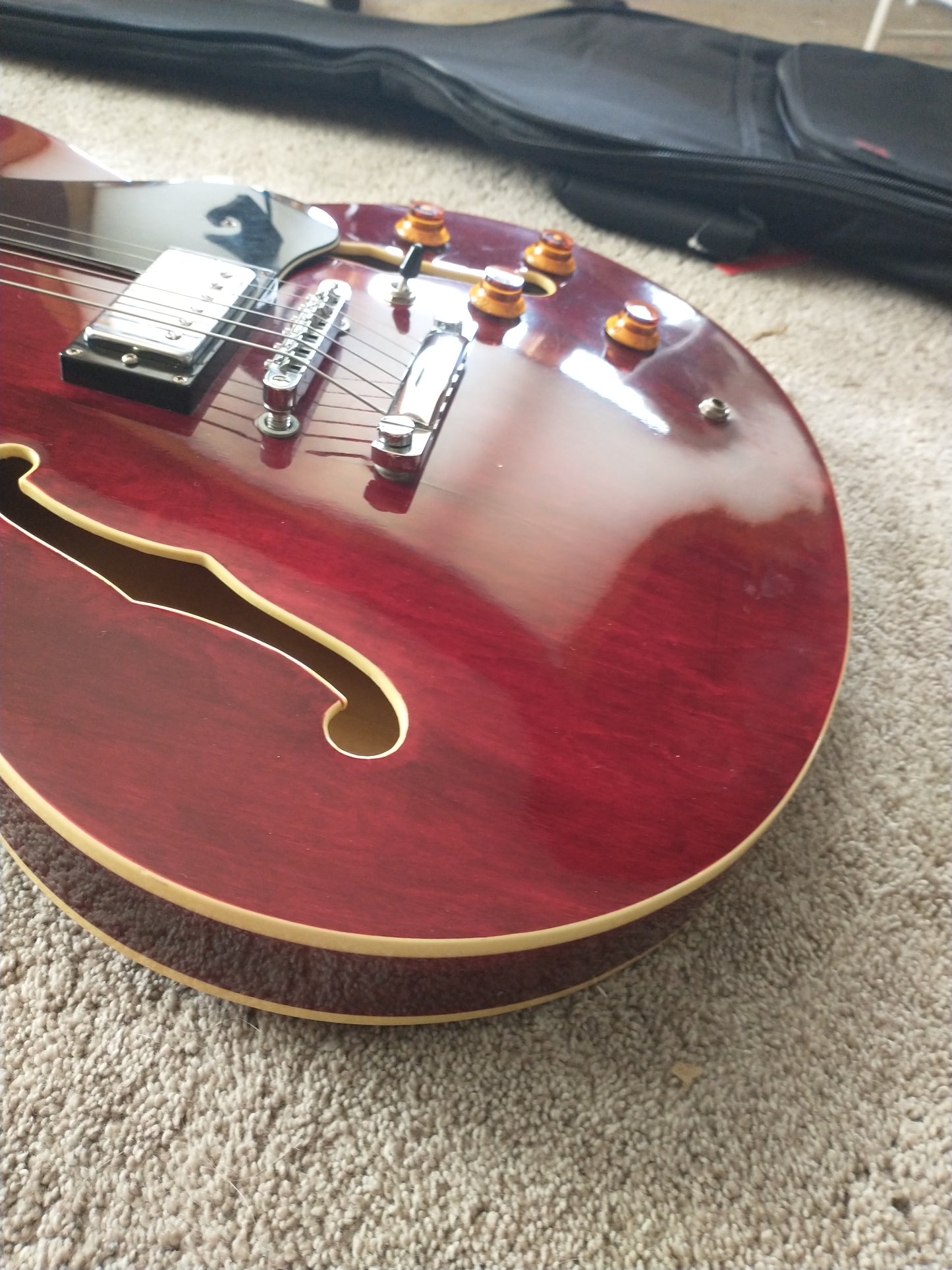 Carlo Robelli Thin Hollow Body Electric Guitar - 2000s - Wine Red - Peerless