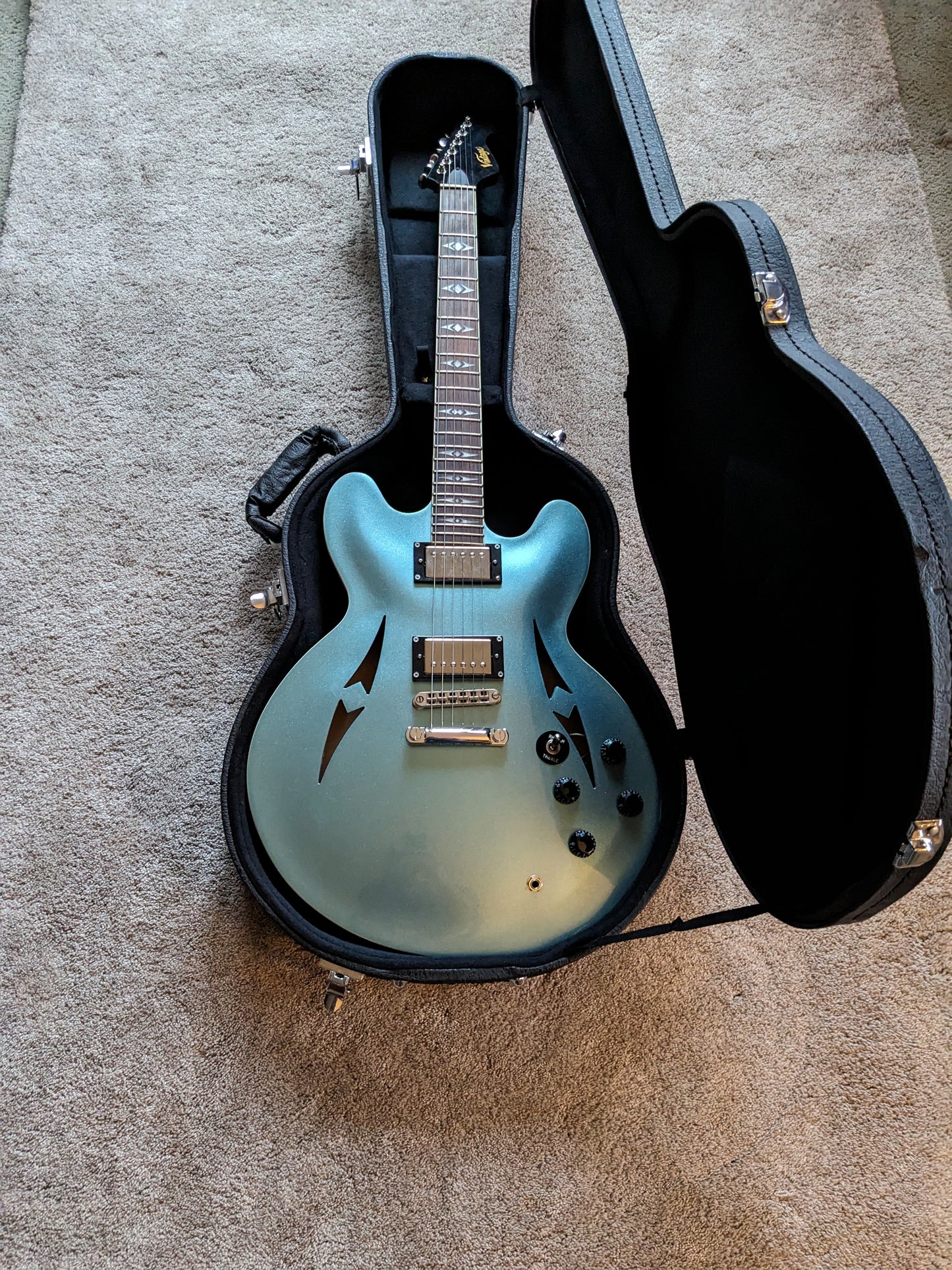 Vintage VSA-540 - 2015 Pelham Blue - Gibson Burstbucker 2 & 3