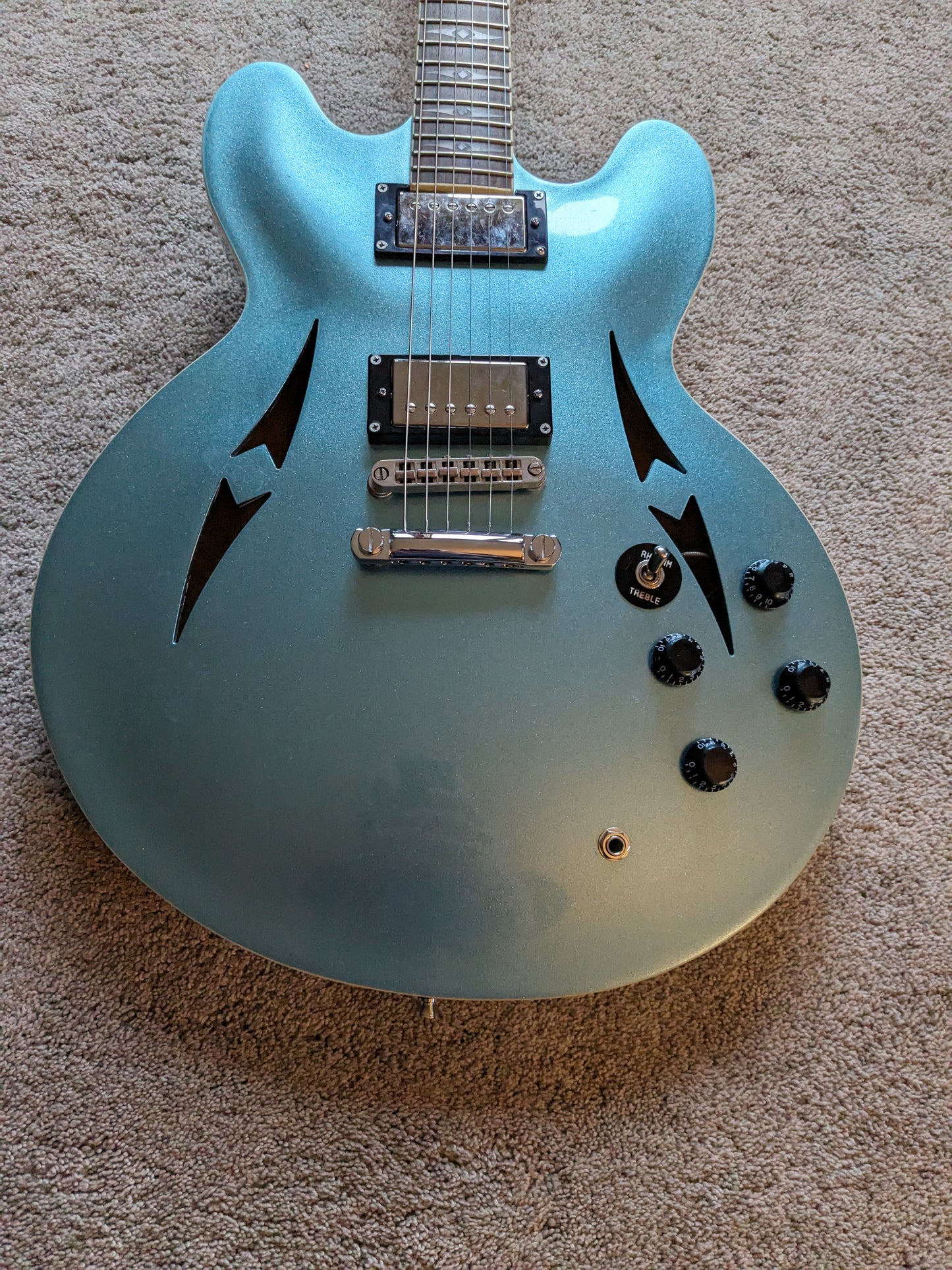 Vintage VSA-540 - 2015 Pelham Blue - Gibson Burstbucker 2 & 3