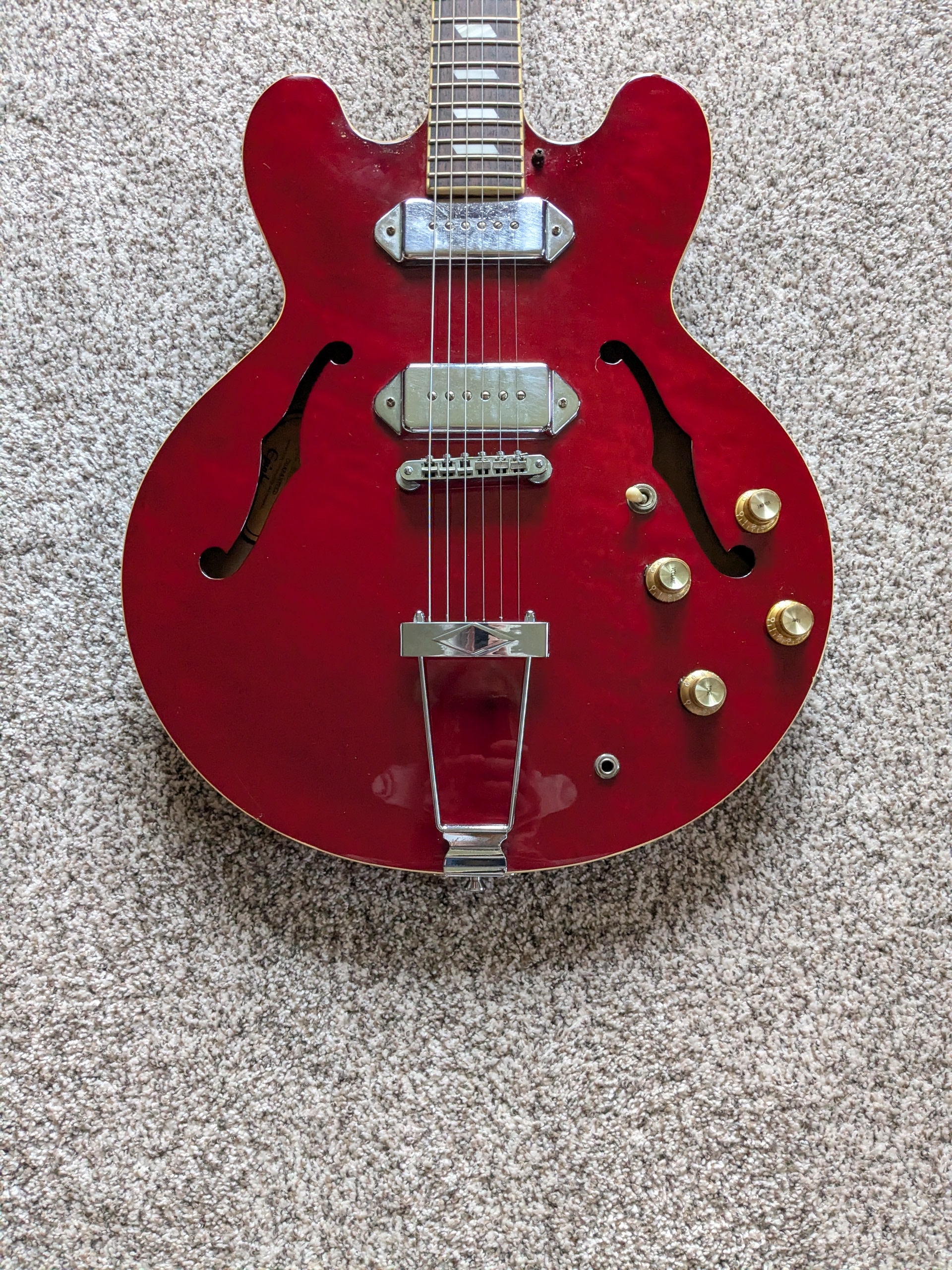 ギター Epiphone CASINO SB MADE IN Peerless Epiphone Casino Reissue 2001 Cherry Peerless Korea