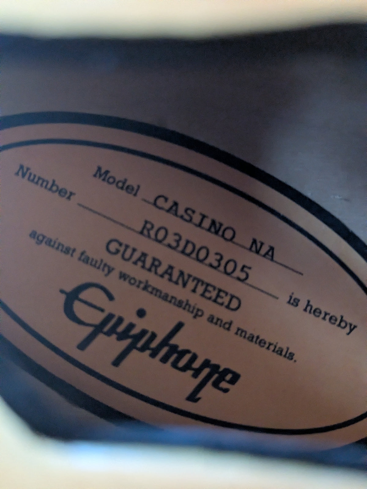 Epiphone Casino Reissue 1995 - 2004 - Natural - Peerless