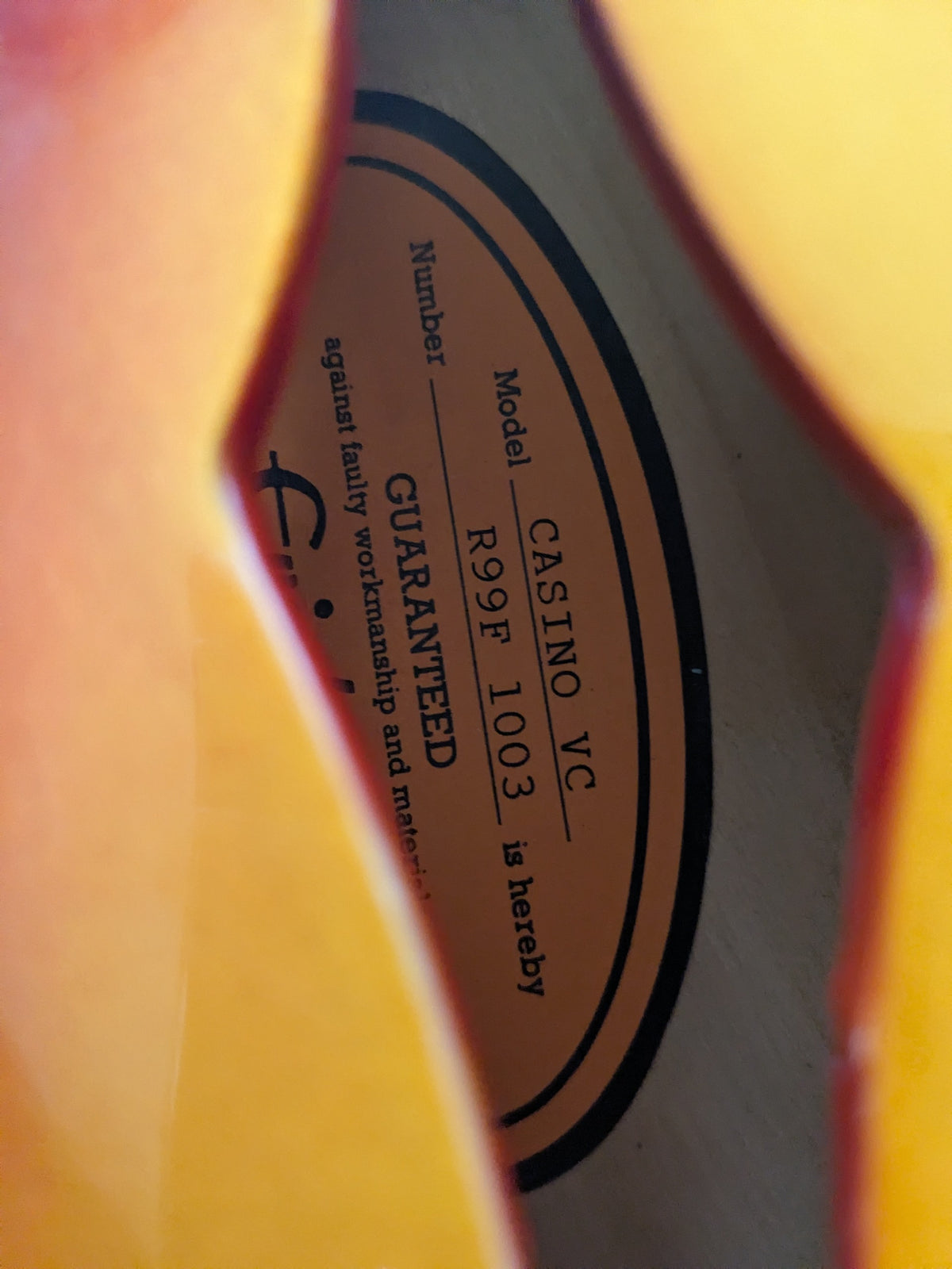 Epiphone Casino Reissue 1995 - 2004 - Vintage Sunburst - Peerless