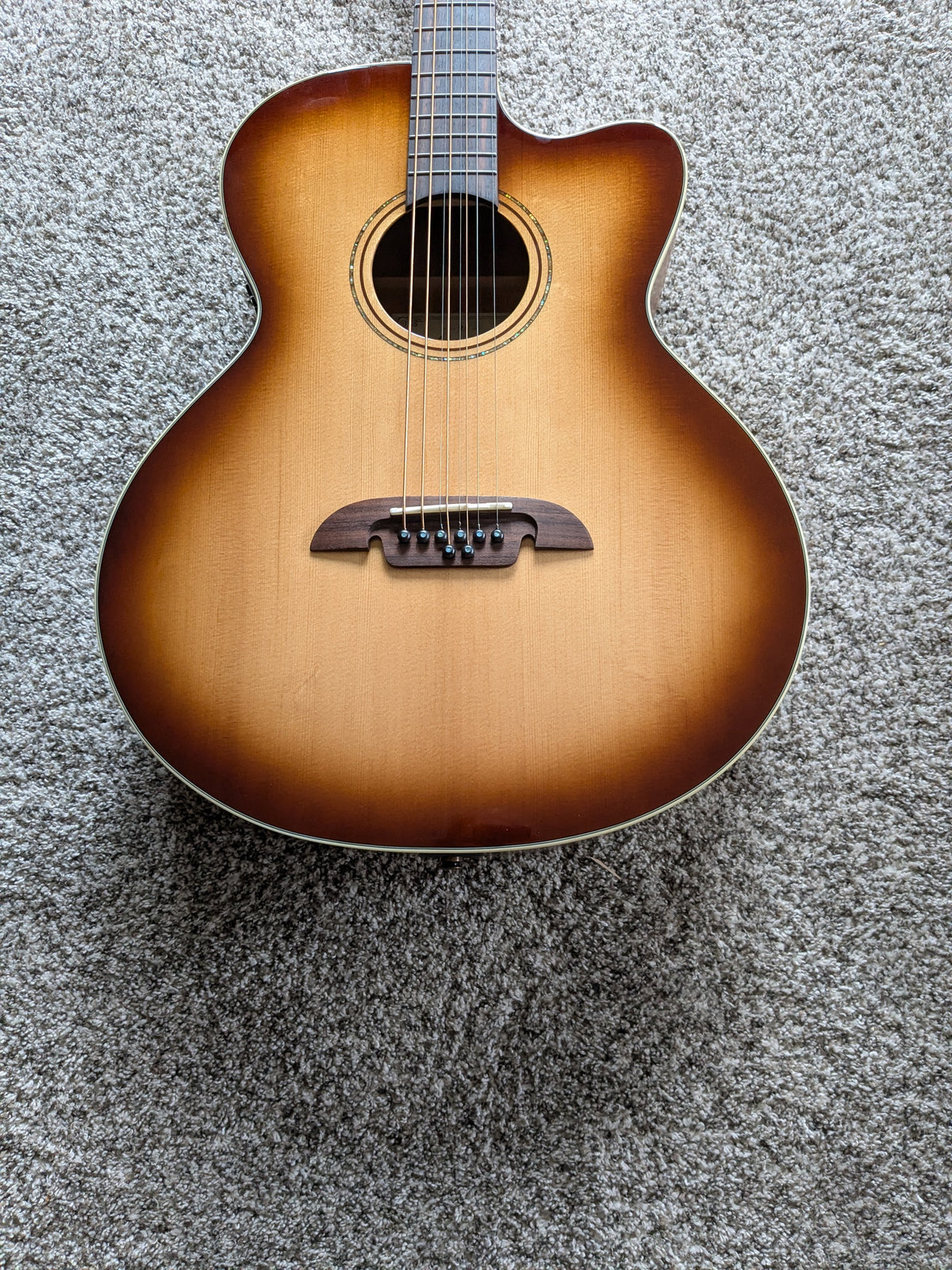 Alvarez ABT60CE Baritone 8-String with Electronics 2020s - Shadowburst